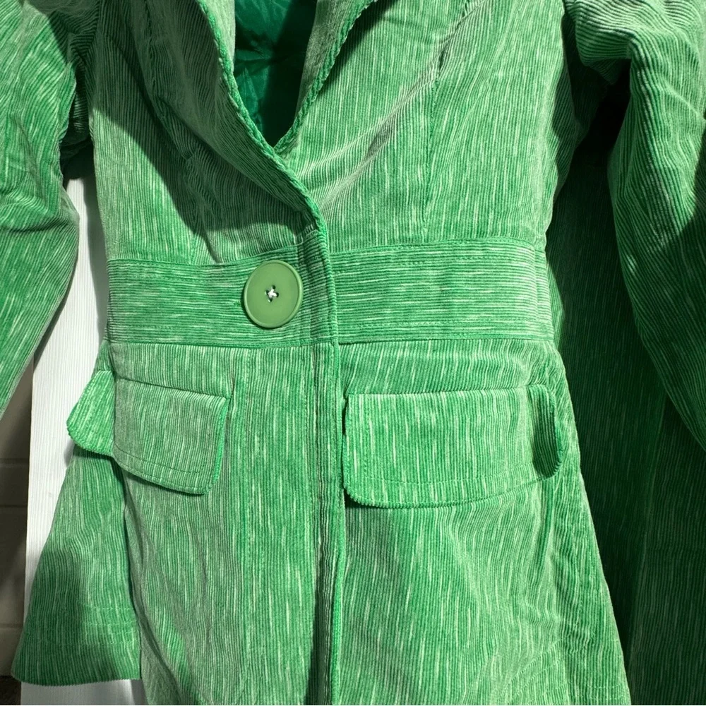 Vintage Boutique José Green Corduroy Suit Set ✨ Retro Mod Dark Academia Vibes - Picture 3 of 16